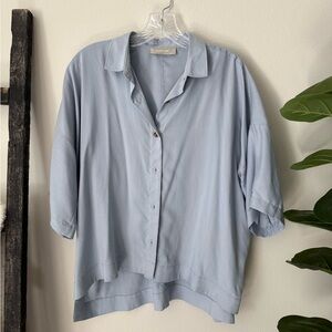 Everlane Drapey Square Shirt in Blue Slate